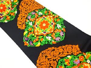 華文に花唐草模様織出し袋帯